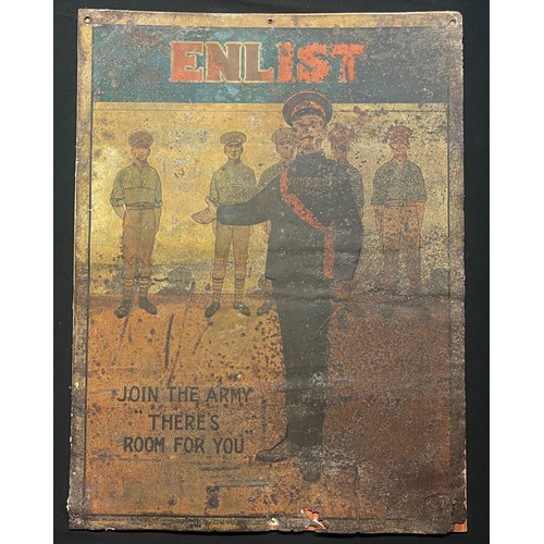 5130 - WW1 British Tin Plate Recruiting Sign 