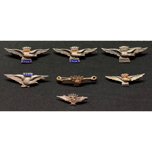 5135 - WW1 British Royal Naval Air Service Sweetheart Brooch Collection comprising of 7 brooches. Six is St... 