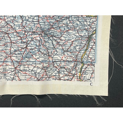 5154 - WW2 British RAF Silk Escape Map of France Code letter C/D.