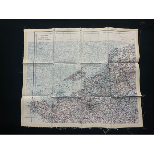 5156 - WW2 British RAF Silk Escape Map of France Code letter C/D.