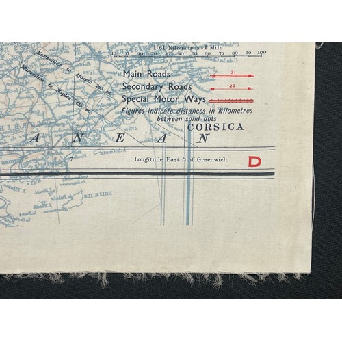 5156 - WW2 British RAF Silk Escape Map of France Code letter C/D.