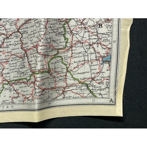 5157 - WW2 British RAF Silk Escape Map of Germany. Code letter A. Single Sided Map.