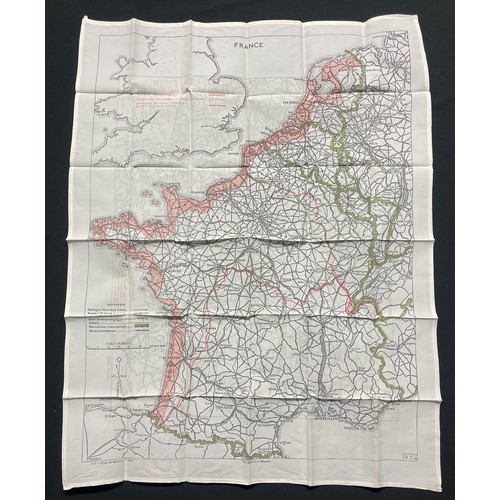5158 - WW2 British RAF Silk Escape Map of Germany. Code letter A. Single Sided Map.