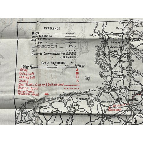 5160 - WW2 British Escape and Evasion Map of France & Germany Code 9C(a) / 9U/R.