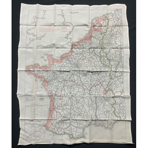 5161 - WW2 British Escape and Evasion Map of France & Germany Code 9C(a) / 9U/R.