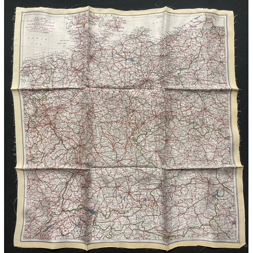 5178 - WW2 British RAF Silk Escape Map of Germany. Code letter A. Single Sided Map.