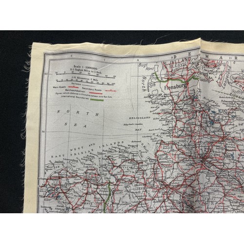 5178 - WW2 British RAF Silk Escape Map of Germany. Code letter A. Single Sided Map.