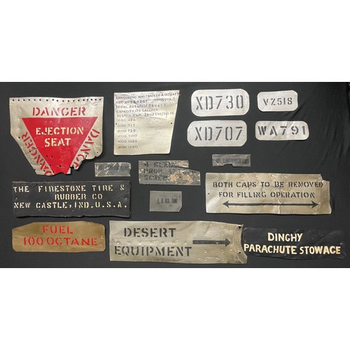 5183 - WW2 British / USAAF and later Aircraft Stenciled Panels taken from crashed aircraft to include: Four... 