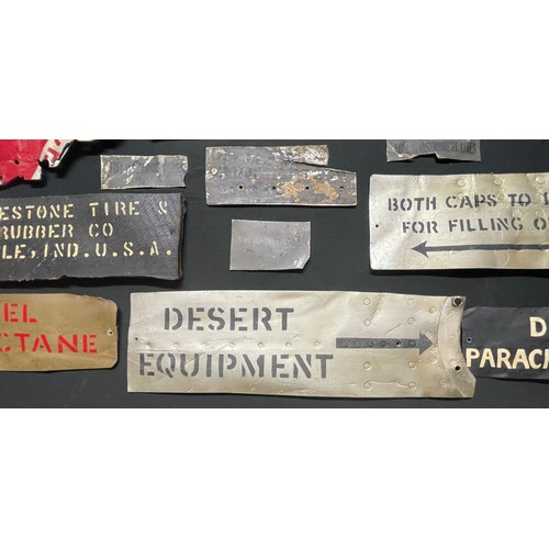 5183 - WW2 British / USAAF and later Aircraft Stenciled Panels taken from crashed aircraft to include: Four... 