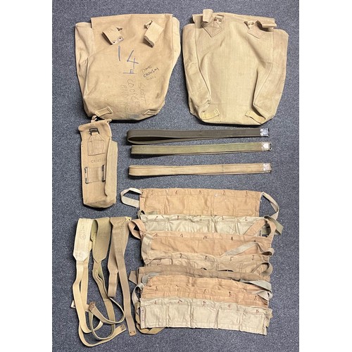 5186 - WW2 British 1937 Pattern Webbing Large Packs x 2. One dated 1941, the other is marked but date uncle... 