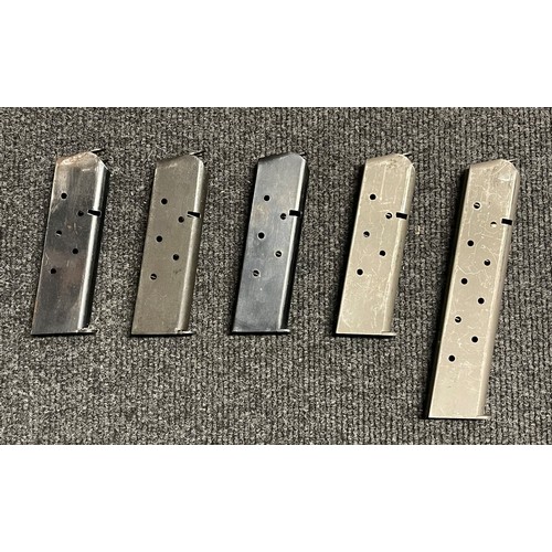 5187 - WW2 US M1 Garand 8 Round Enbloc Rifle Charger Clips x 10: 5 Magazines for the .45 M1911A1 Colt Pisto... 