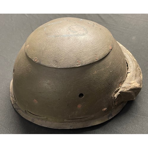 5199 - WW2 British early pattern Tank Crew Helmet. Fibre shell with reinfored crown. Original paint finish.... 