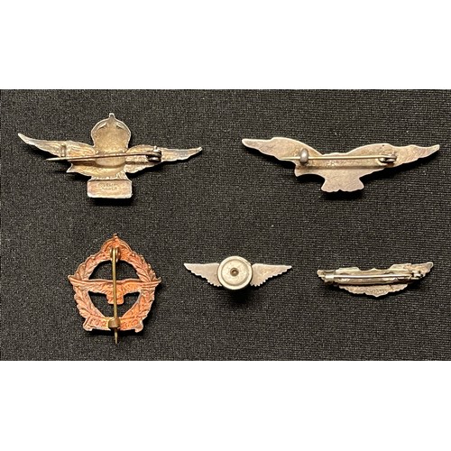 5204 - WW2 British RAF Sweetheart brooches x 2 both in Silver: South African SAAF / SALM brooch: USAAF in S... 