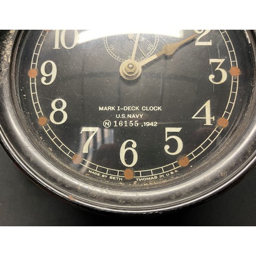5209 - WW2 US Navy Mark I Deck Clock, serial number 16155, dated 1942. Maker 