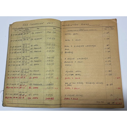 5210 - WW2 British RAF Halifax Flight Engineers flying log book group to 1488684 Joseph Harold Hands, later... 