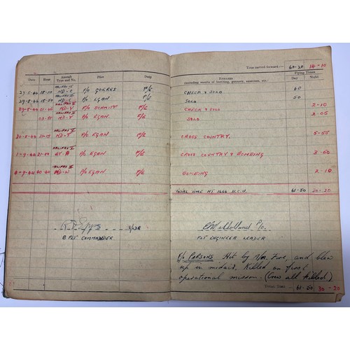 5210 - WW2 British RAF Halifax Flight Engineers flying log book group to 1488684 Joseph Harold Hands, later... 