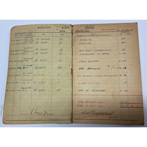 5210 - WW2 British RAF Halifax Flight Engineers flying log book group to 1488684 Joseph Harold Hands, later... 