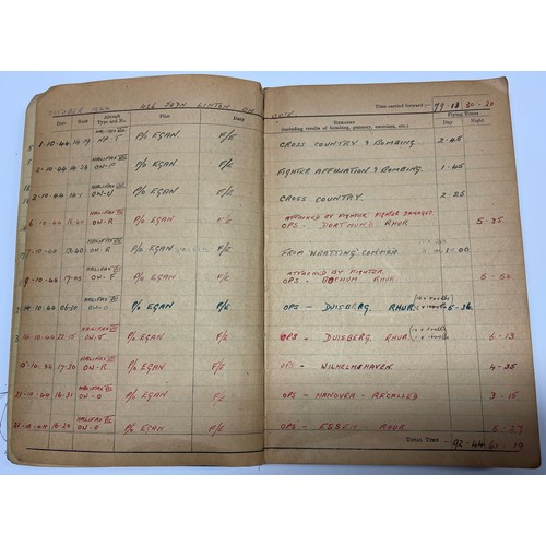 5210 - WW2 British RAF Halifax Flight Engineers flying log book group to 1488684 Joseph Harold Hands, later... 