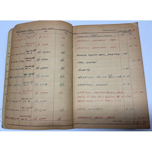 5210 - WW2 British RAF Halifax Flight Engineers flying log book group to 1488684 Joseph Harold Hands, later... 