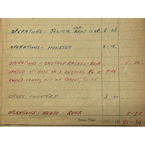 5210 - WW2 British RAF Halifax Flight Engineers flying log book group to 1488684 Joseph Harold Hands, later... 