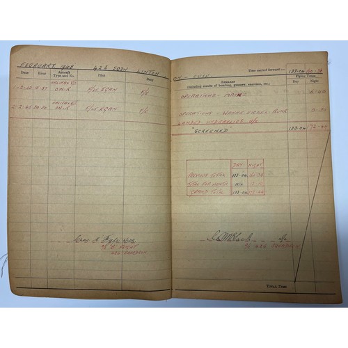 5210 - WW2 British RAF Halifax Flight Engineers flying log book group to 1488684 Joseph Harold Hands, later... 