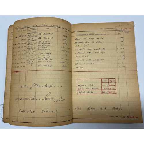 5210 - WW2 British RAF Halifax Flight Engineers flying log book group to 1488684 Joseph Harold Hands, later... 