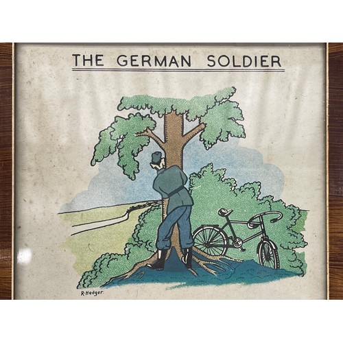 5211 - WW2 British Training Poster to educate soldiers to recognise German Recce Units. Framed. Size 22cm x... 