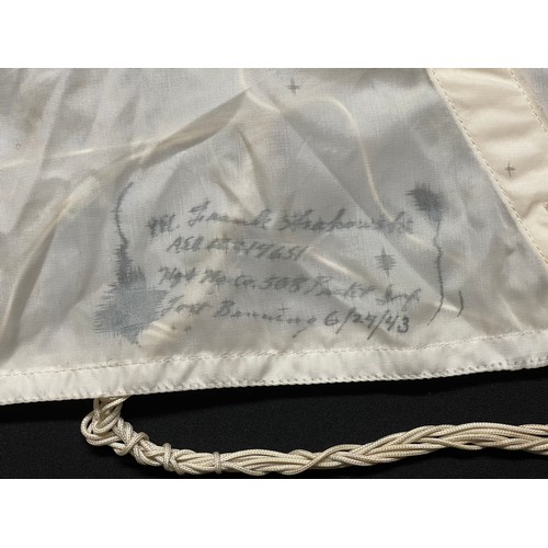 5222 - WW2 US Army 508th Parachute Infantry Regiment named drough Parachute dated May 1943. Signed at Fort ... 