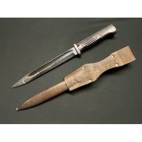 5227 - WW2 Third Reich Mauser K98 Bayonet with single edged fullered blade 247mm in length, maker marked 