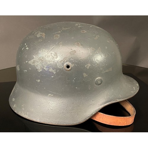 5230 - WW2 Third Reich German M40 Steel Helmet. Post war repainted example. Maker marked 