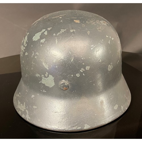 5230 - WW2 Third Reich German M40 Steel Helmet. Post war repainted example. Maker marked 