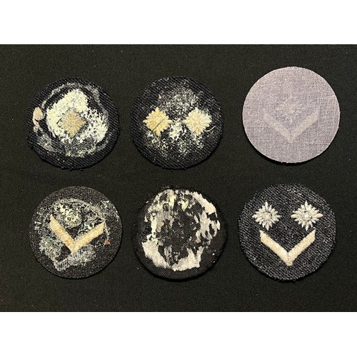 5236 - WW2 Third Reich Hitler Jugend Marine section rank insignia. A collection of six different rank badge... 