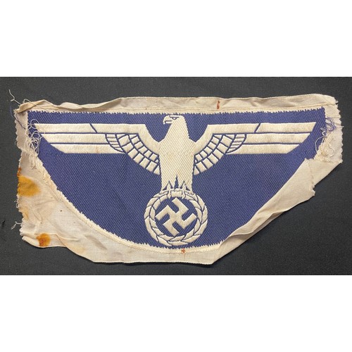 5238 - WW2 Third Reich Kriegsmarine Bevo breast eagle in  unissued condition: Large size sports vest eagle ... 