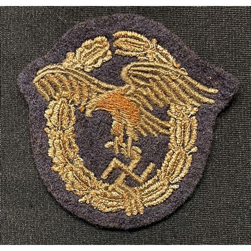 5242 - WW2 Third Reich Luftwaffe Beobachter Abziechen in cloth active service version. Observers badge. Uni... 