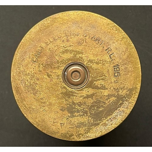 5248 - WW2 Third Reich Narvik Sheild which has been affixed to a brass starter cartridge case. Shield is an... 