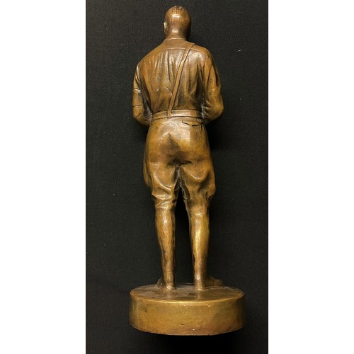 5257 - WW2 Third Reich Adolf Hitler Bronze Figure, unsigned, 28cm in height on a 95mm wide base. Hollow cas... 