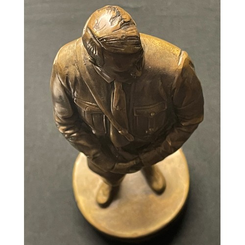 5257 - WW2 Third Reich Adolf Hitler Bronze Figure, unsigned, 28cm in height on a 95mm wide base. Hollow cas... 