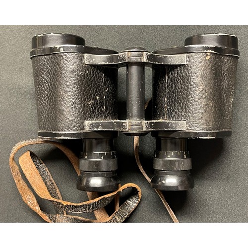 5262 - WW2 Third Reich Rare Waffen SS issue 6x30 Dienstglas Binoculars maker RUKA Rathenow, serial number 1... 