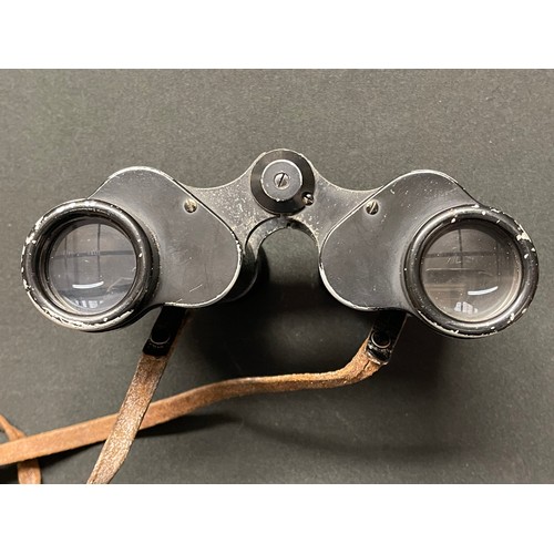 5262 - WW2 Third Reich Rare Waffen SS issue 6x30 Dienstglas Binoculars maker RUKA Rathenow, serial number 1... 