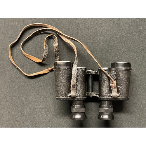 5262 - WW2 Third Reich Rare Waffen SS issue 6x30 Dienstglas Binoculars maker RUKA Rathenow, serial number 1... 