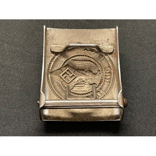 5265 - WW2 Third Reich Hitler Jugend Belt & Buckle. Buckle is early nickle plated type and is marked M4/24 ... 