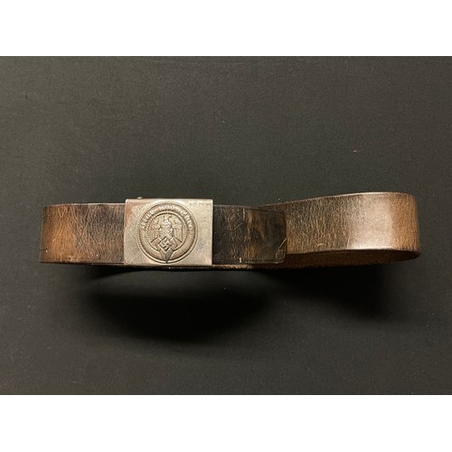 5265 - WW2 Third Reich Hitler Jugend Belt & Buckle. Buckle is early nickle plated type and is marked M4/24 ... 