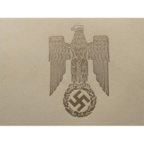 5267 - WW2 Third Reich Promotion Document for a Civil Servant named Robert Ostermayer dated 1941 complete w... 