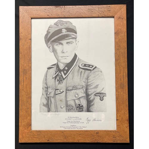 5272 - Waffen SS RKT Josef Lainer Knight Cross Winner signed limited edition print, 23/125. Overall size in... 