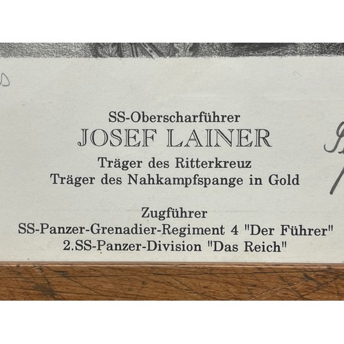 5272 - Waffen SS RKT Josef Lainer Knight Cross Winner signed limited edition print, 23/125. Overall size in... 