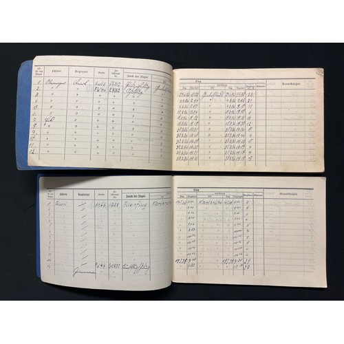 5273 - WW2 Third Reich Luftwaffe Flugbuch Pilots Log Books x 2 to Unteroffizier Herbert Querl. First book s... 