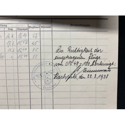 5273 - WW2 Third Reich Luftwaffe Flugbuch Pilots Log Books x 2 to Unteroffizier Herbert Querl. First book s... 