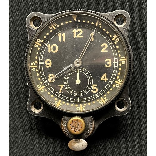 5274 - WW2 Third Reich Luftwaffe Junghans Cockpit Clock Bo Urh I Fl 23885. Case numbered 13456. Movement nu... 