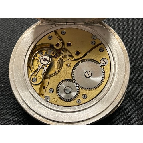 5277 - WW2 Third Reich Kriegsmarine issue pocket watch by August Muller, Hamburg. Case is .900 silver marke... 