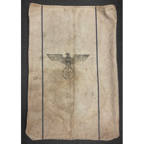 5281 - WW2 Third Reich Wehrmacht Heeresverpflegungssack Issue Rations Sack, dated 1942. Size 100cm x 69cm.